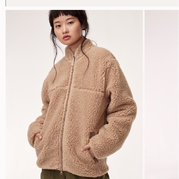 Aritizia TNA Teddy Jacket Tan Sherpa Fleece - Picture 2 of 11
